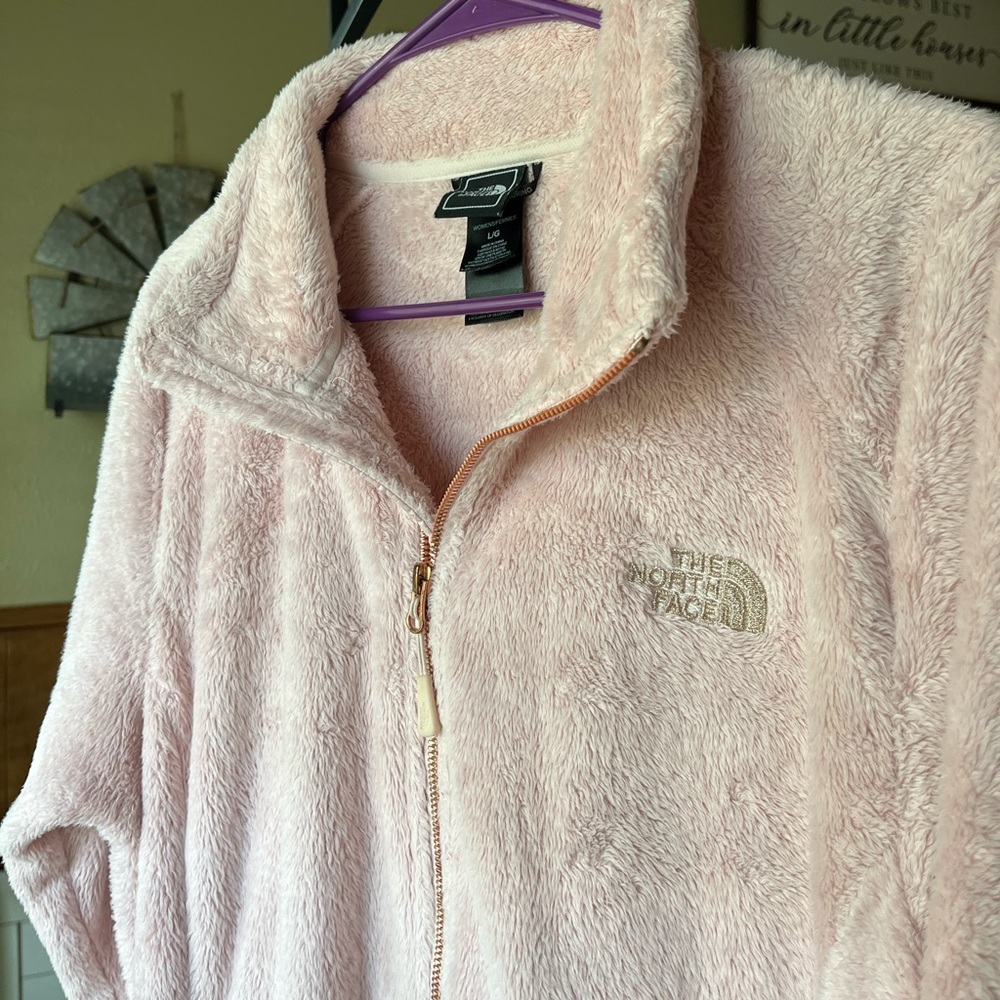 The North Face Light Pink Fleece Zip Up Size L